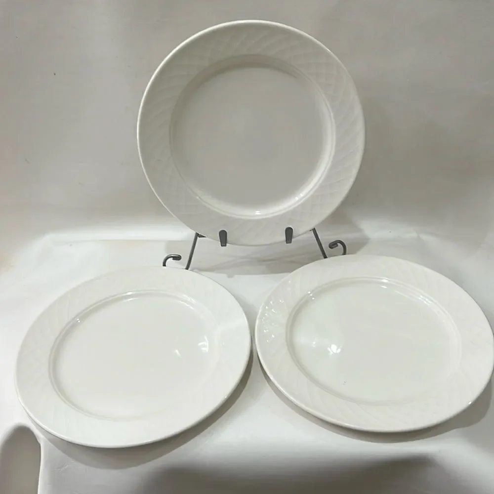 Villeroy & Boch White Plates Set Of 3 Luxambourg Made For Bellagio 9 1/4 Inches